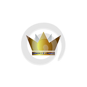 Gold crown logo icon