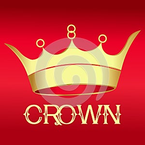 Gold Crown on red - Illustration