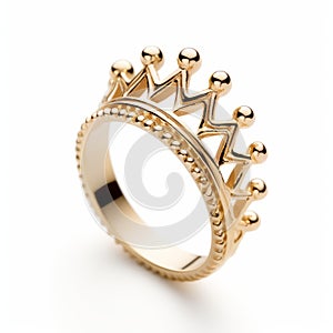 Gold Crown Ring On White Background - Inspired By Royalty