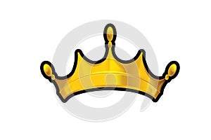 Gold crown. Royal Majesty symbol on a white background