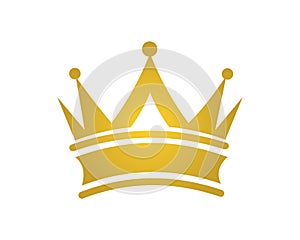 Golden crown logo icon vector. photo