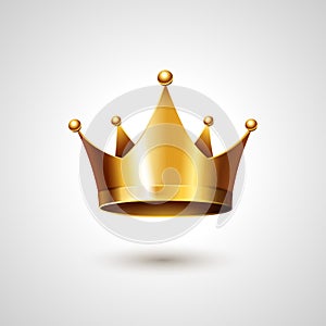 Gold Crown On White Background