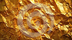 Gold crumpled paper textured background