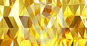 Gold crystal  abstract mosaic background. 3d rendering