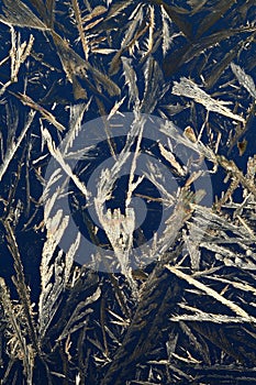 Gold Crystals on Blue