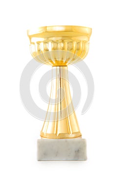 Gold cup studio quality white background
