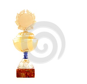 Gold cup studio quality white background