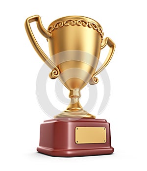 Zlato pohár víťaz trofej.  trojrozmerný ikona 