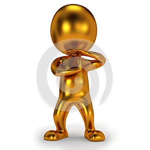 Gold cute man show time out gesture