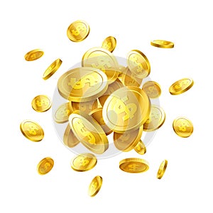 Gold 3d coins photo