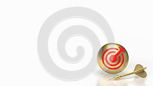 The gold dart and target ball or Business concept 3d rendering