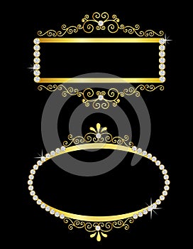 Gold decorative frames