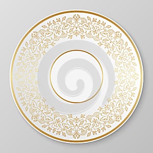 Gold decorative plate.