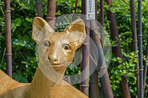 Gold deer statue in the DMZ - South Korean side