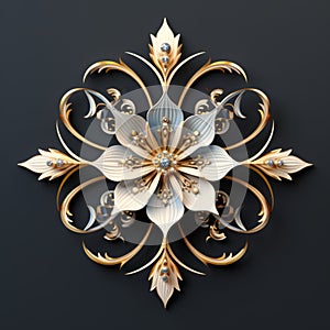 Gold And Diamond Flower 3d Illustration: Paper Sculptures Inspired By Viktor Vasnetsov