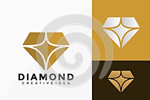 Gold Diamond Jewelerry Logo Vector Design. Abstract emblem, designs concept, logos, logotype element for template