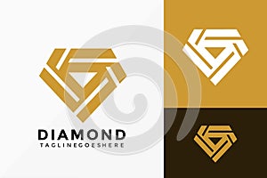 Gold Diamond Jewellery Logo Vector Design. Abstract emblem, designs concept, logos, logotype element for template