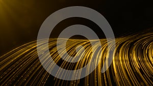 Gold digital line abstract background for new year or important events, 3d rendering