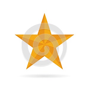 Gold dimensional five pointed star