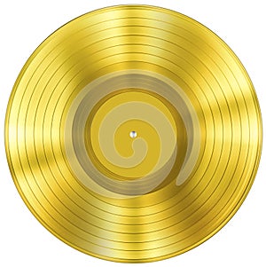 Gold disc music award isolated photo