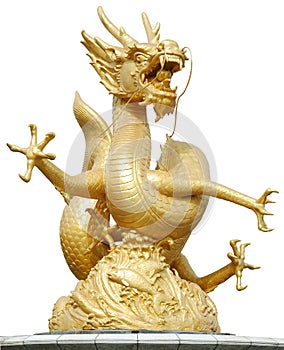 Gold Dragon Sculpture