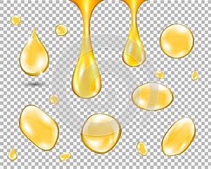 Gold drop of oil essence.