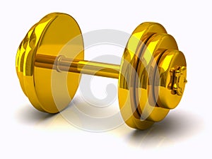 Gold dumbbell