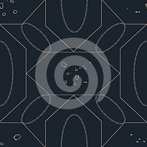 GOLD DUST AND GOLD CHAIN HEXAGON SEAMLESS PATTERN ILLUSTRATION photo