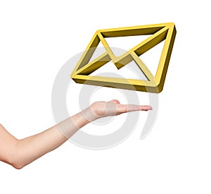 Gold e-mail sign