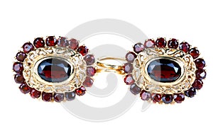 Gold earrings with ruby âEUR