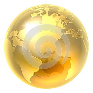 Gold Earth World Icon