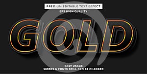 gold editable text effect style