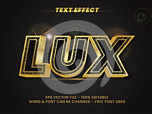 Gold editable text effect vector with glitter pattern.