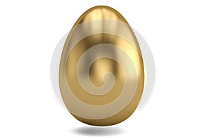 Gold egg on white background. 3D illustration.