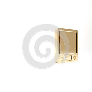 Gold Electronic scales icon isolated on white background. Weight measure equipment. 3d illustration 3D render
