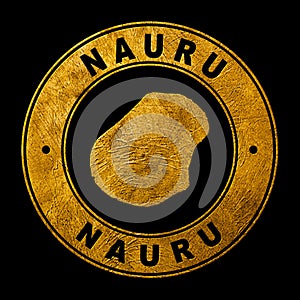 Gold Emblem of Nauru Map