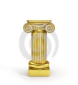 Gold empty column pedestal