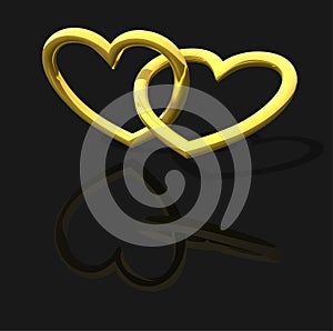 Gold Entwined Hearts