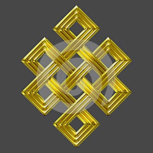 Gold eternal knot charm symbol photo