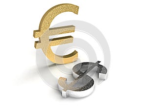 Gold euro and silver dollar