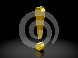 Gold exclamation mark symbol