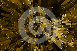Gold explosion 3d abstract desigh