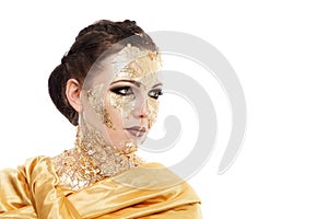 Gold face make-up