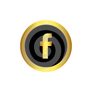 Gold Facebook logo for web and print