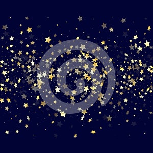 Gold falling star sparkle elements of glitter gradient vector background.