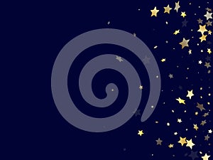 Gold falling star sparkle elements of glitter gradient vector background.