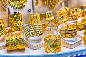 Gold on the famous Golden Souk in Dubai