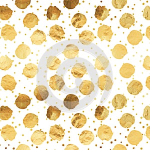 Gold Faux Foil Metallic Dots Pattern