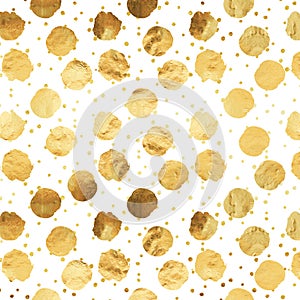 Gold Faux Foil Metallic Dots Pattern photo