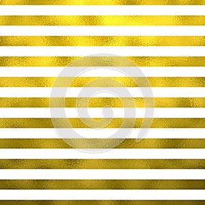 Gold Faux Foil Metallic Horizontal Stripes White Background photo